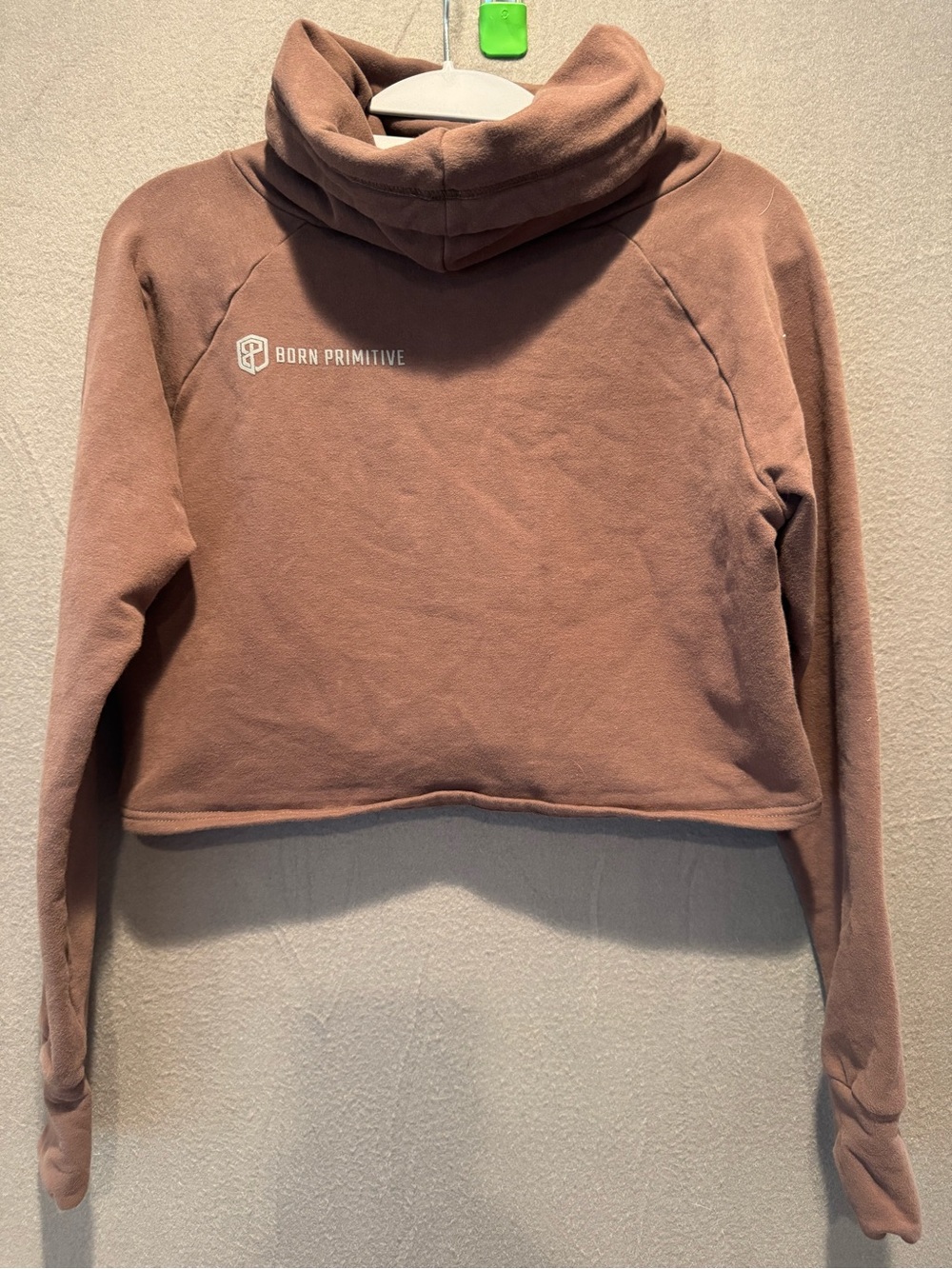 Born Primitive Cropped Funnel Neck Sweatshirt - Mauve Taupe